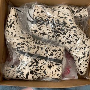 NEVER BEEN WORN Cow Print Booties